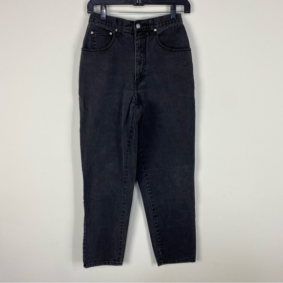 Vintage Y2k LA Blues 100% Cotton Black Wash Denim High Waisted Mom Jeans - Picture 1 of 4
